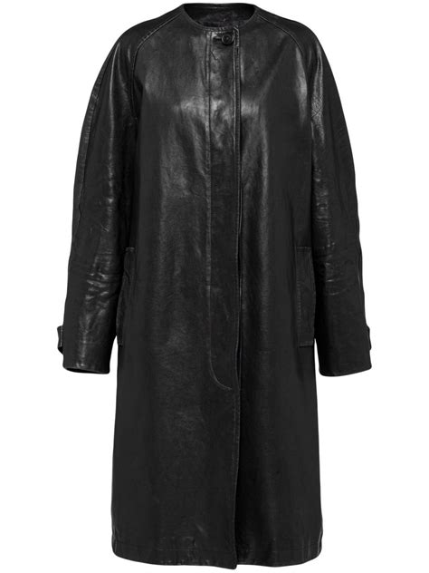 prada black womens coat|Prada coat women's sale.